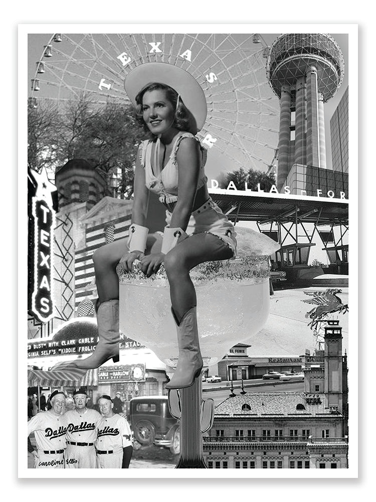 Dallas Cowgirl B&W | Art Print