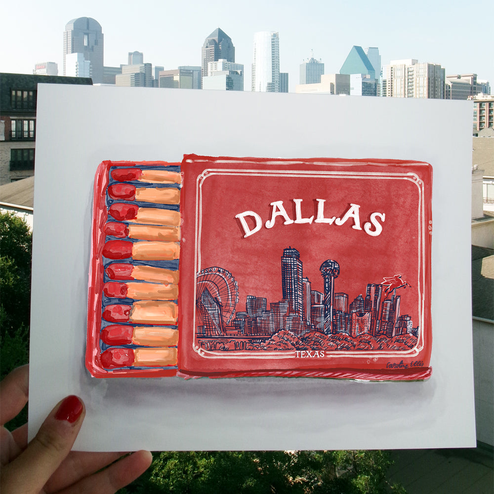 Red Dallas Matchbox | 8x10 Art Print
