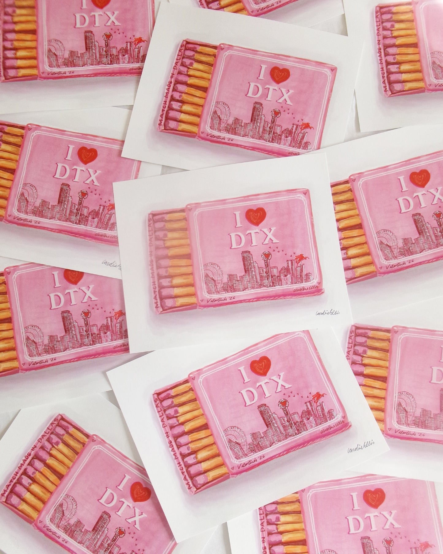 I Heart DTX Valentine's Matchbox | Art Print