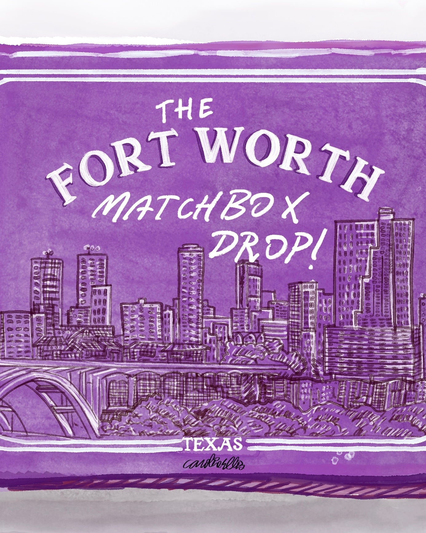 Fort Worth Matchbox in TCU Purple | Art Print