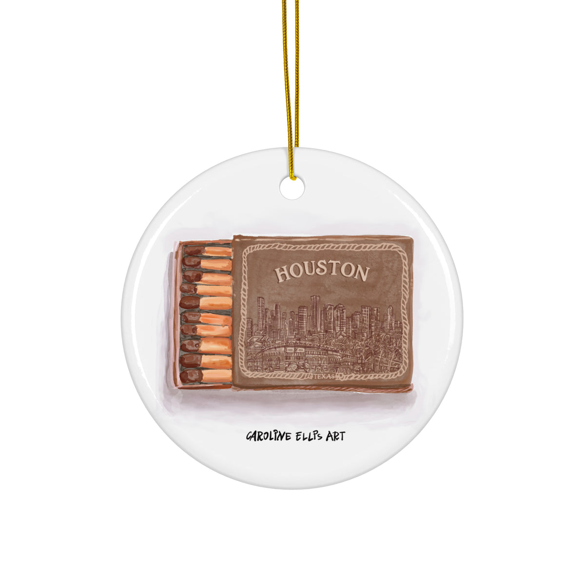 Houston Rodeo Matchbox Houston Matchbox Rodeo Brown | Ceramic ornament – Caroline Ellis Art
