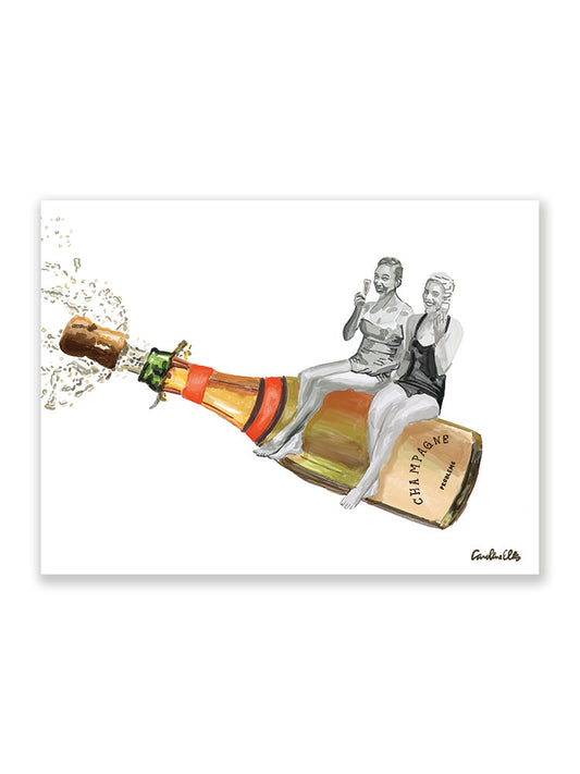 Champagne Bottle Rocket | Art Print