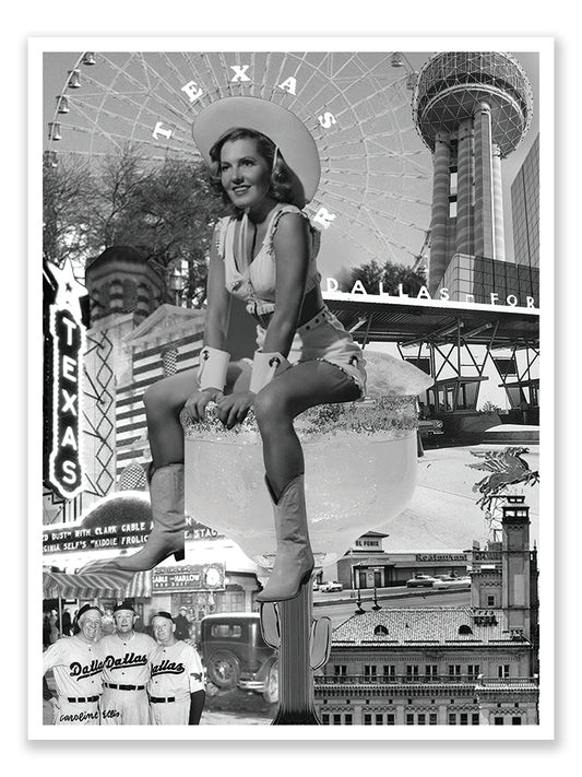 Dallas Cowgirl B&W | Art Print