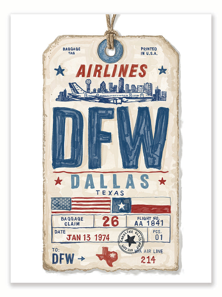 Dallas Luggage Tag | Art Print