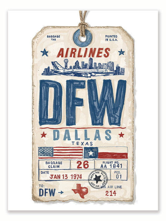 Dallas Luggage Tag | Art Print