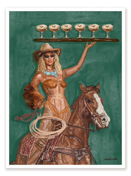 Espresso Cowgirl | Art Print