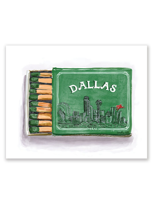 Dallas Matchbox in Green | 8x10" Art Print