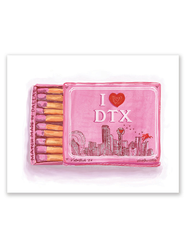 I Heart DTX Valentine's Matchbox | Art Print