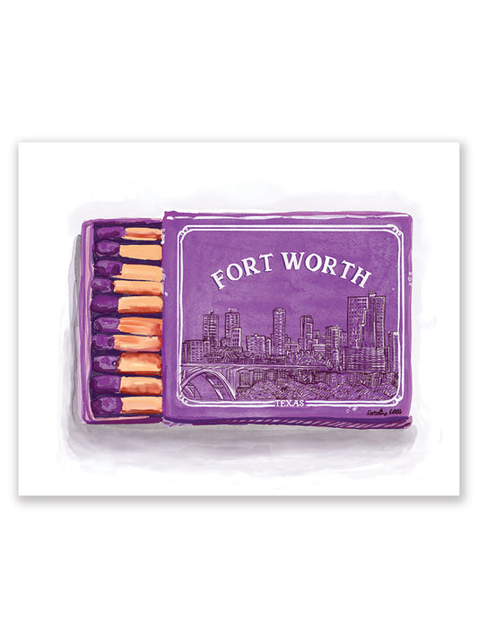Fort Worth Matchbox in TCU Purple | Art Print
