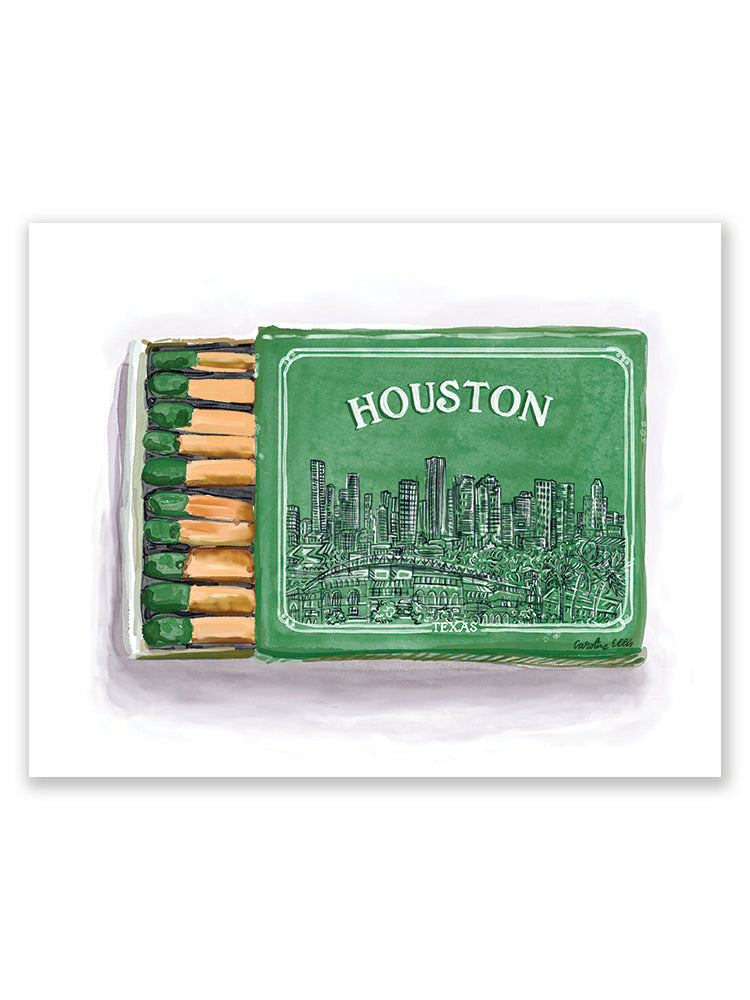 Houston Matchbox Green | Art Print