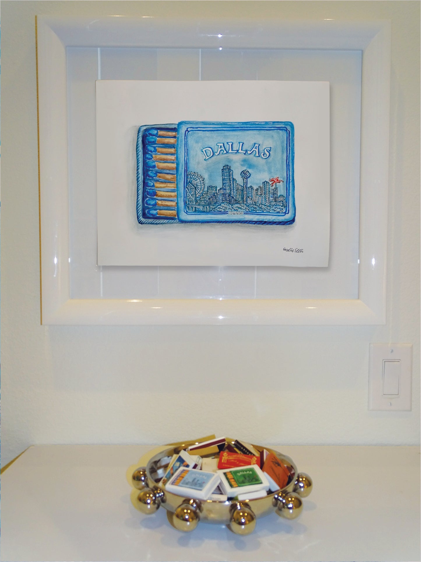 Dallas Matchbox in Blue | Original 11"x14" Watercolor Painting
