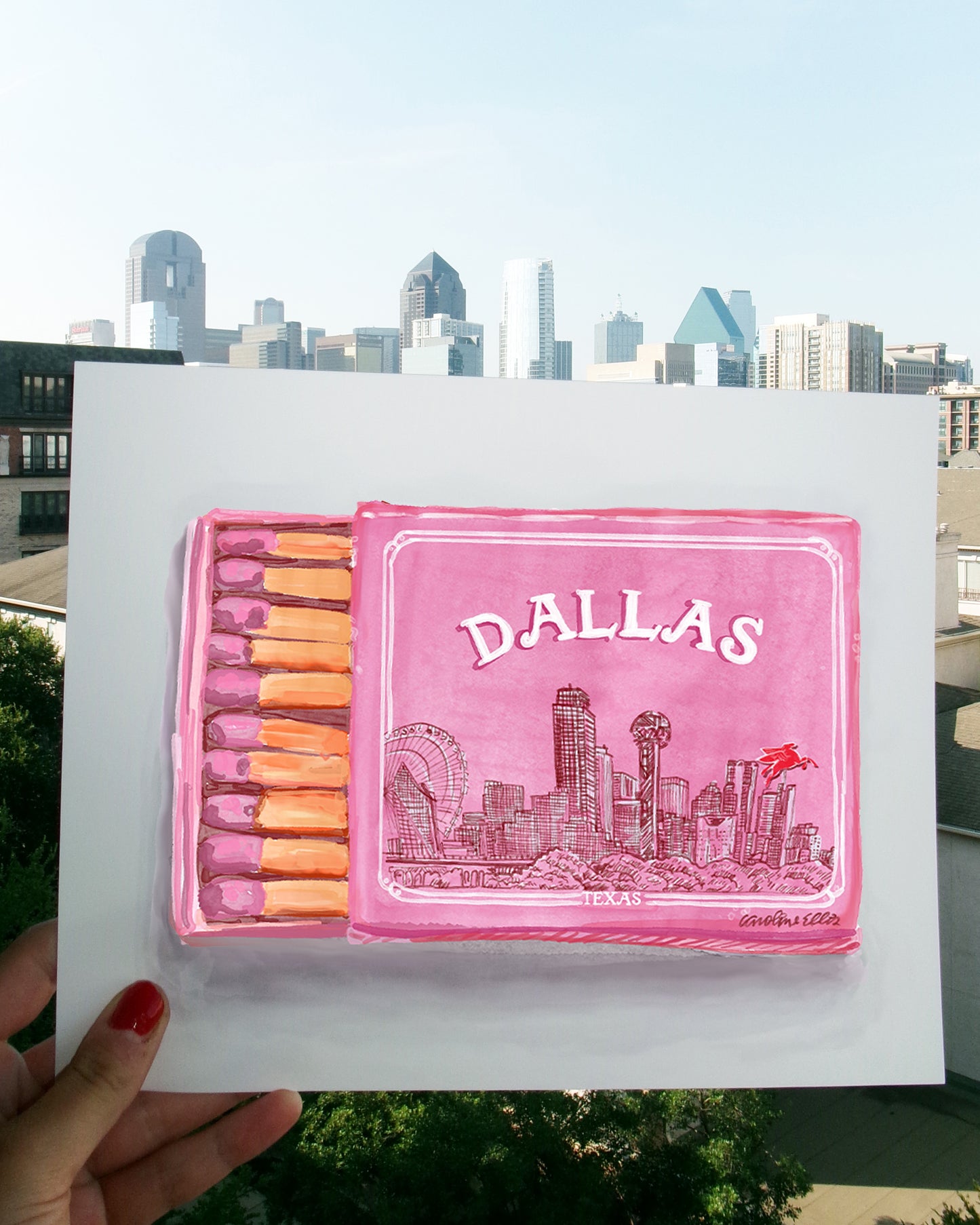 Pink Dallas Matchbox | 8x10" Art Print