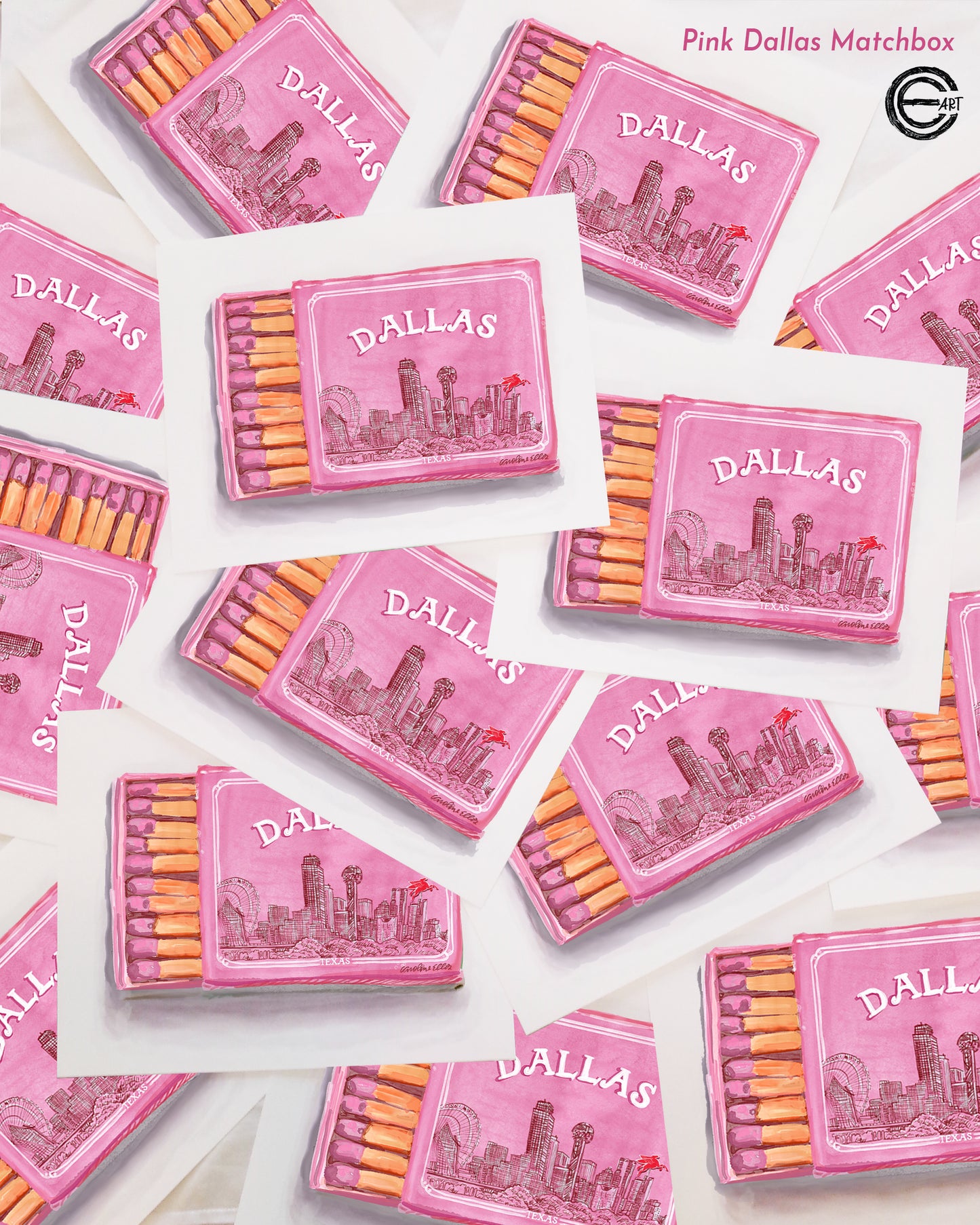 Pink Dallas Matchbox | 8x10" Art Print